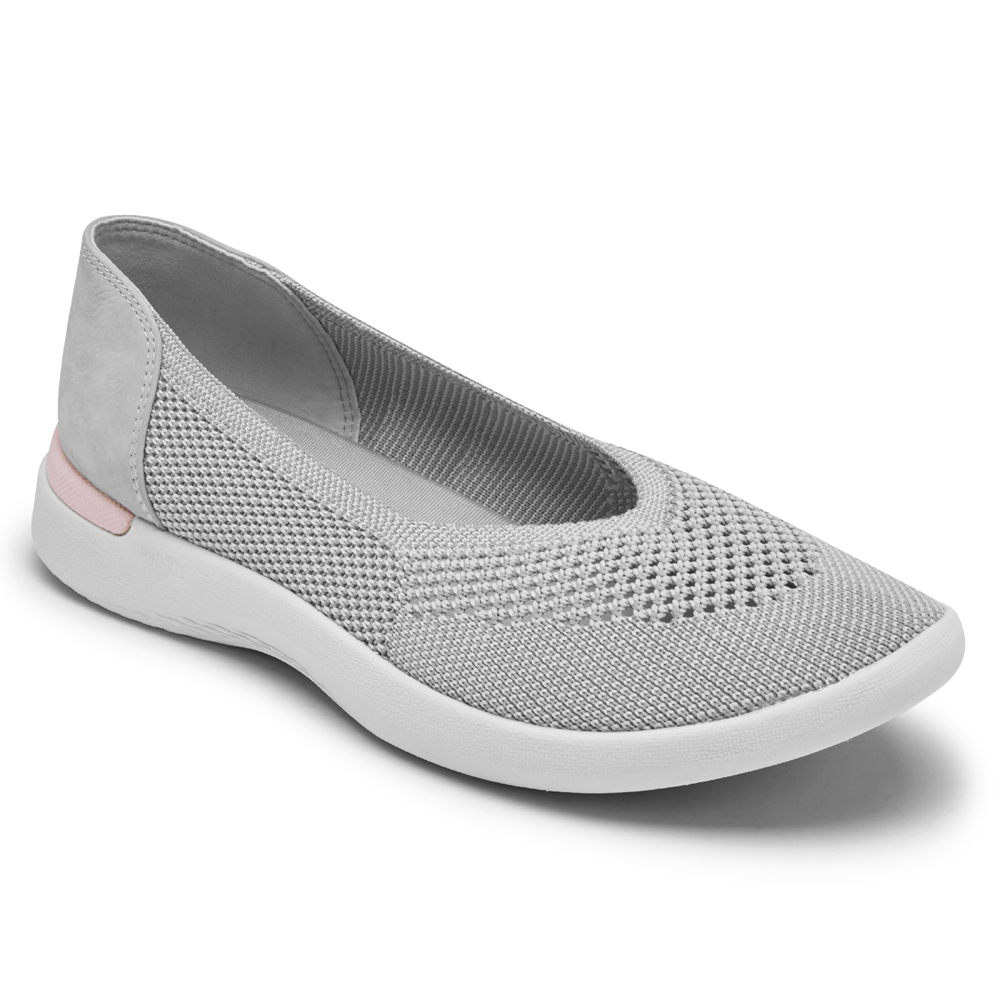 Rockport Womens truFLEX Fly Knit Ballet - Flats Grey - PRB312640